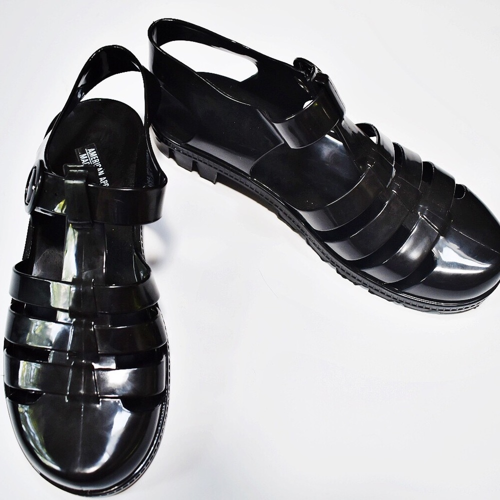 Black American Apparel Jelly Sandals